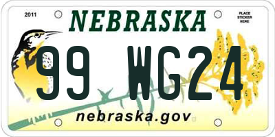 NE license plate 99WG24