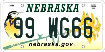 NE license plate 99WG66