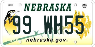 NE license plate 99WH55