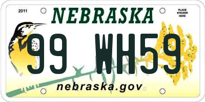 NE license plate 99WH59