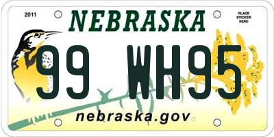 NE license plate 99WH95