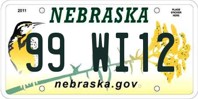 NE license plate 99WI12