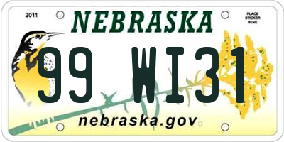 NE license plate 99WI31