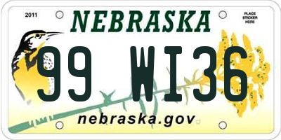 NE license plate 99WI36