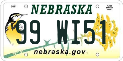 NE license plate 99WI51