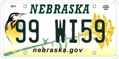 NE license plate 99WI59