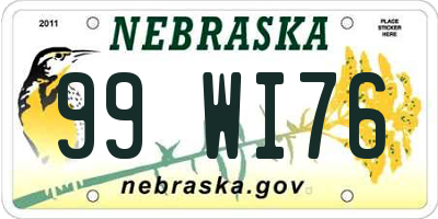 NE license plate 99WI76