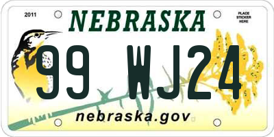 NE license plate 99WJ24