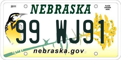 NE license plate 99WJ91