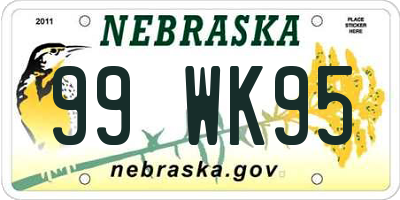 NE license plate 99WK95