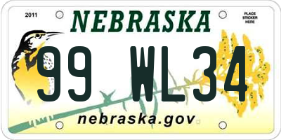 NE license plate 99WL34