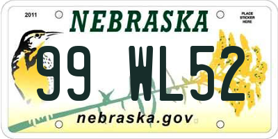 NE license plate 99WL52