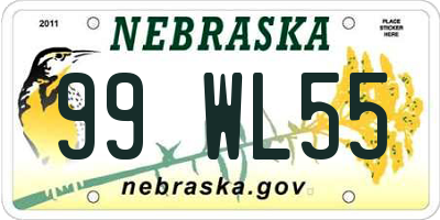 NE license plate 99WL55