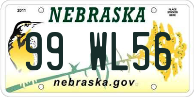 NE license plate 99WL56