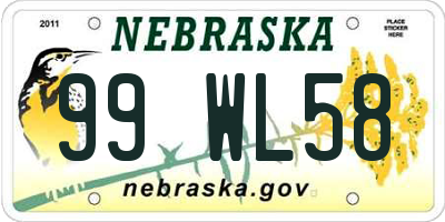 NE license plate 99WL58