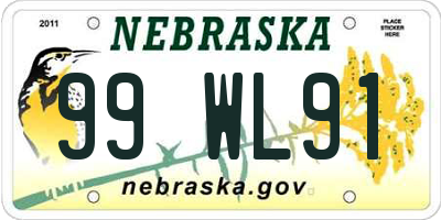 NE license plate 99WL91