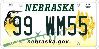 NE license plate 99WM55