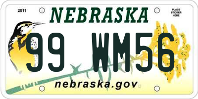 NE license plate 99WM56