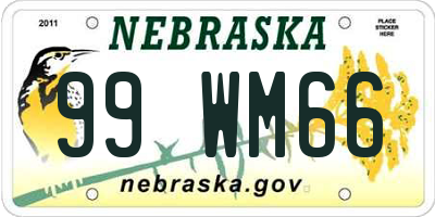 NE license plate 99WM66