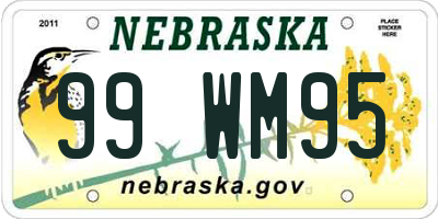 NE license plate 99WM95