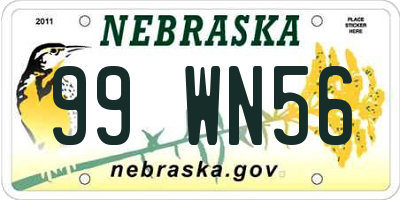 NE license plate 99WN56