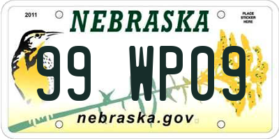 NE license plate 99WP09