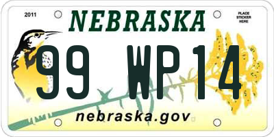 NE license plate 99WP14