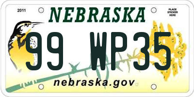 NE license plate 99WP35