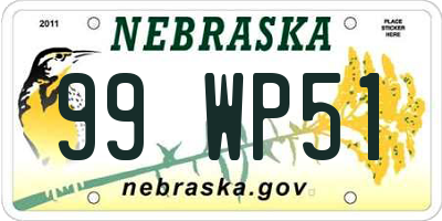 NE license plate 99WP51