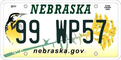 NE license plate 99WP57