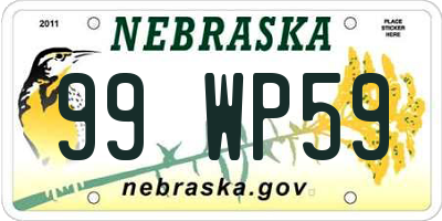 NE license plate 99WP59