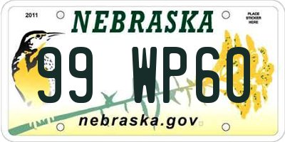 NE license plate 99WP60