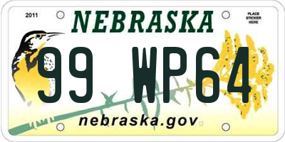 NE license plate 99WP64