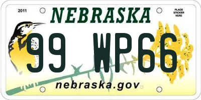 NE license plate 99WP66