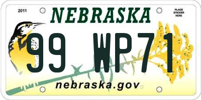 NE license plate 99WP71