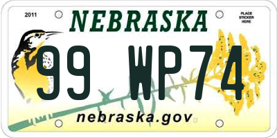 NE license plate 99WP74