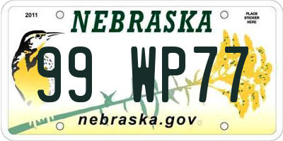 NE license plate 99WP77