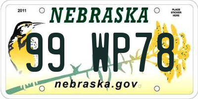 NE license plate 99WP78