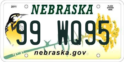 NE license plate 99WQ95