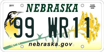 NE license plate 99WR11