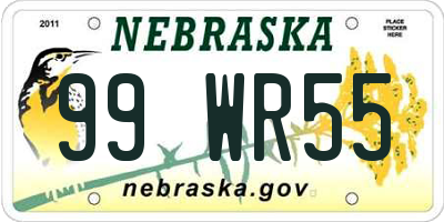 NE license plate 99WR55