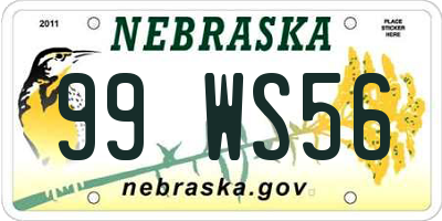 NE license plate 99WS56