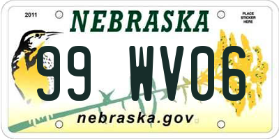 NE license plate 99WV06