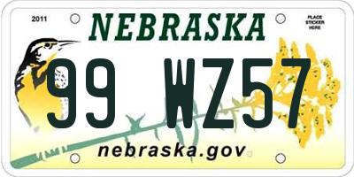 NE license plate 99WZ57