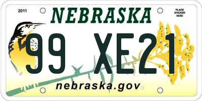 NE license plate 99XE21