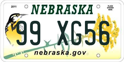 NE license plate 99XG56