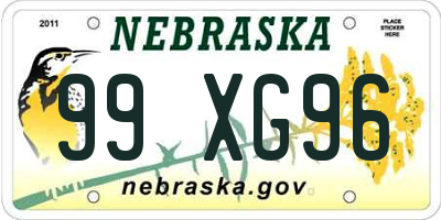 NE license plate 99XG96