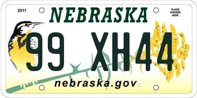 NE license plate 99XH44