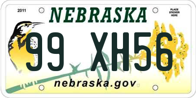 NE license plate 99XH56