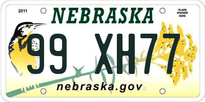 NE license plate 99XH77